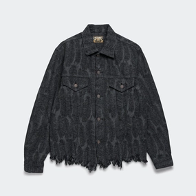 12oz MAGPIE Denim 3rd JKT - Black/Black LaserCut Vents Airflow Ventilation System