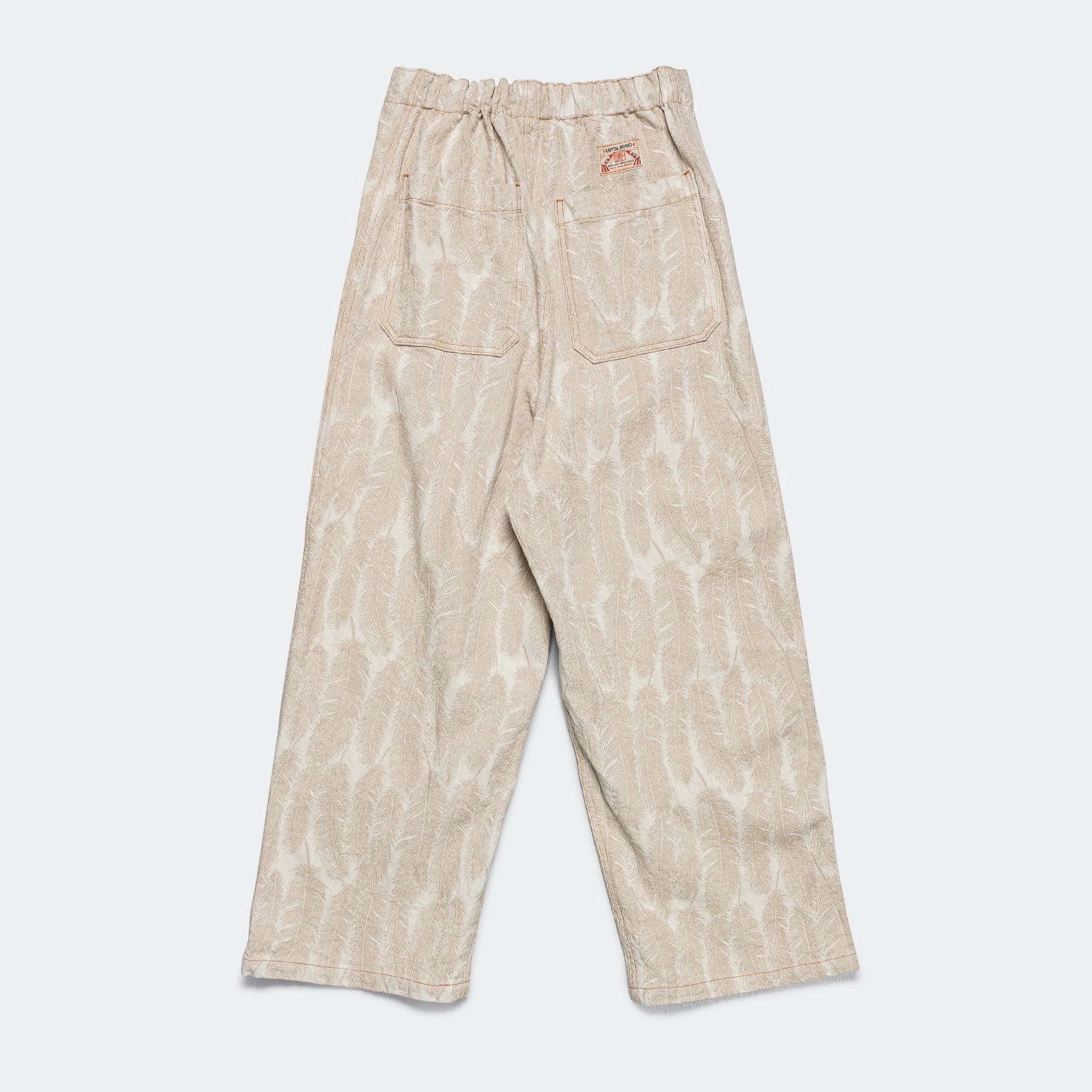 Comfy Wearable Formal Look 12oz MAGPIE Denim W-Knee EASY Baggy Pants - Ecru