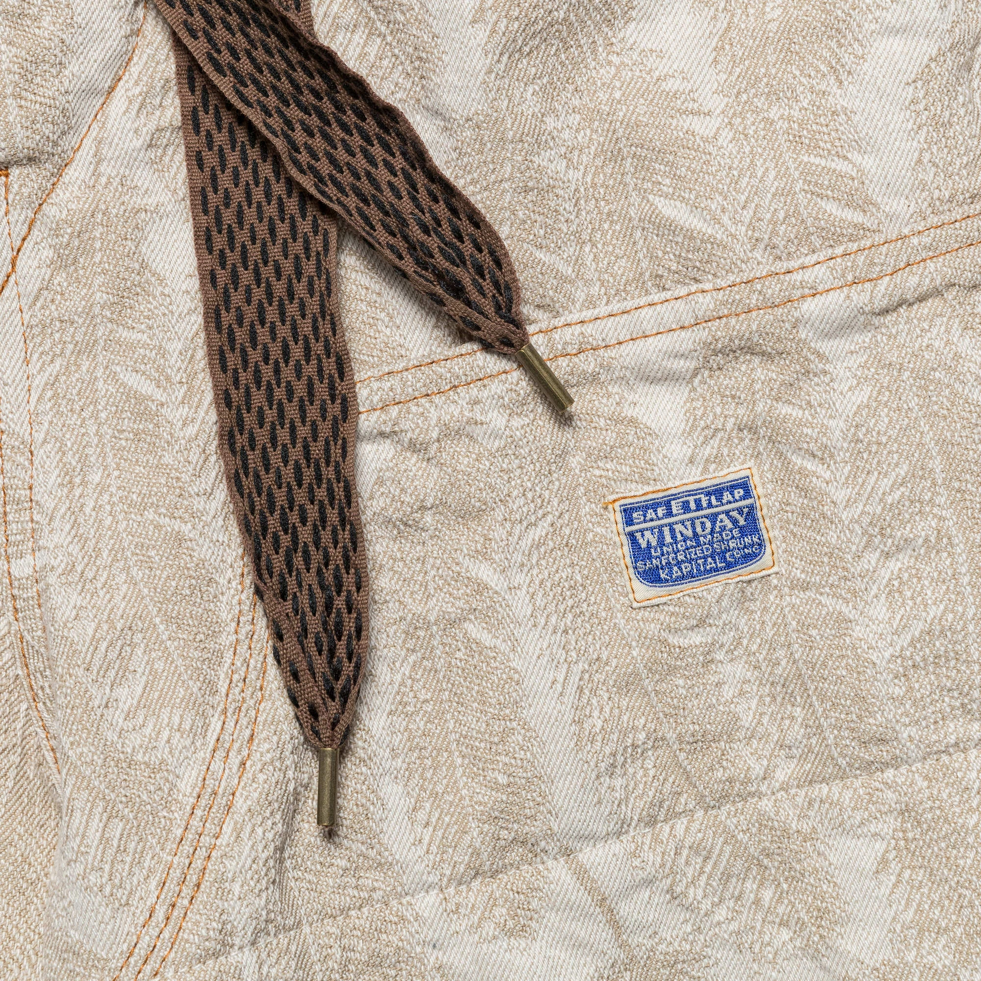 Non Binding Cuffs 12oz MAGPIE Denim W-Knee EASY Baggy Pants - Ecru