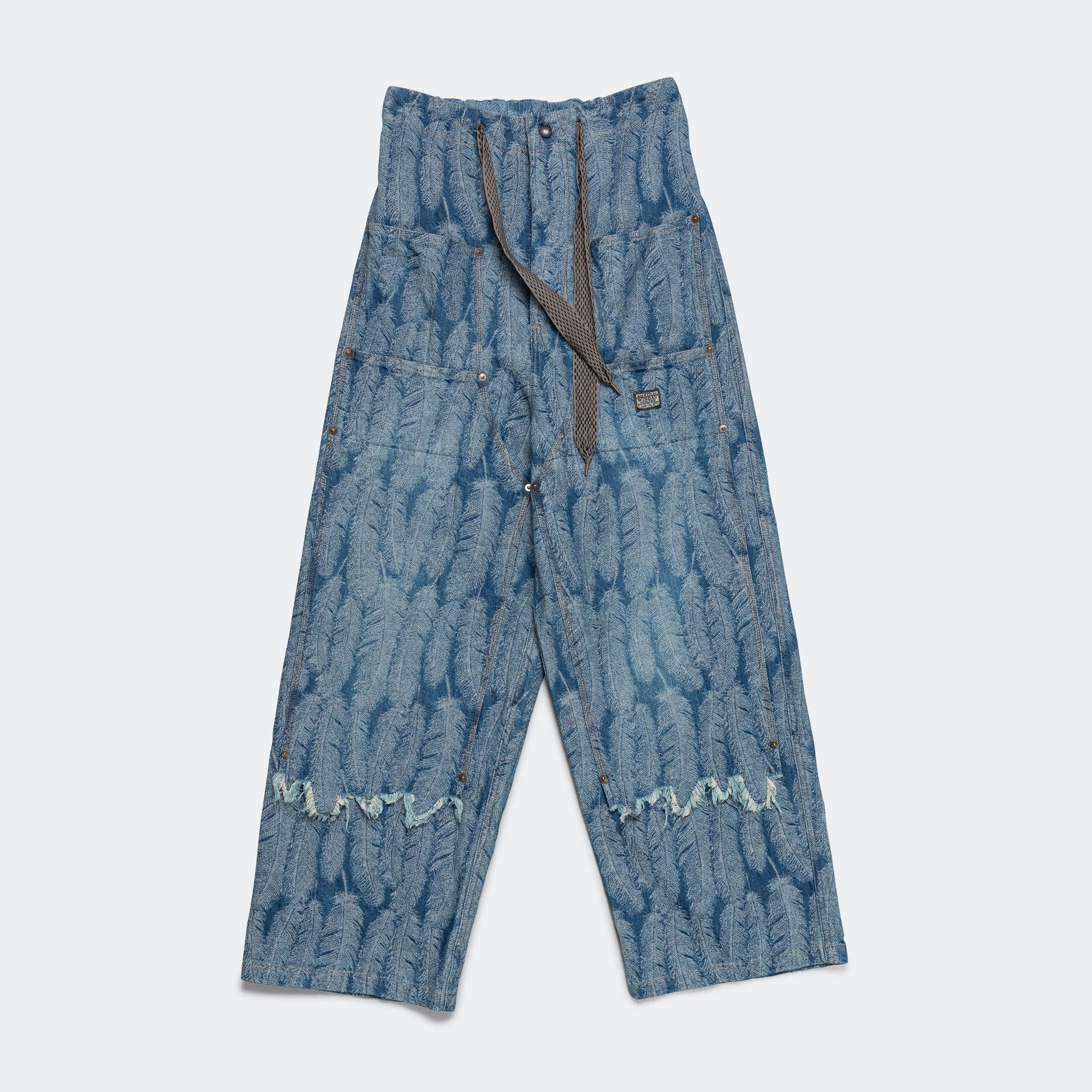 Contoured Panel Design Compact Pack 12oz MAGPIE Denim W-Knee EASY Baggy Pants - Light