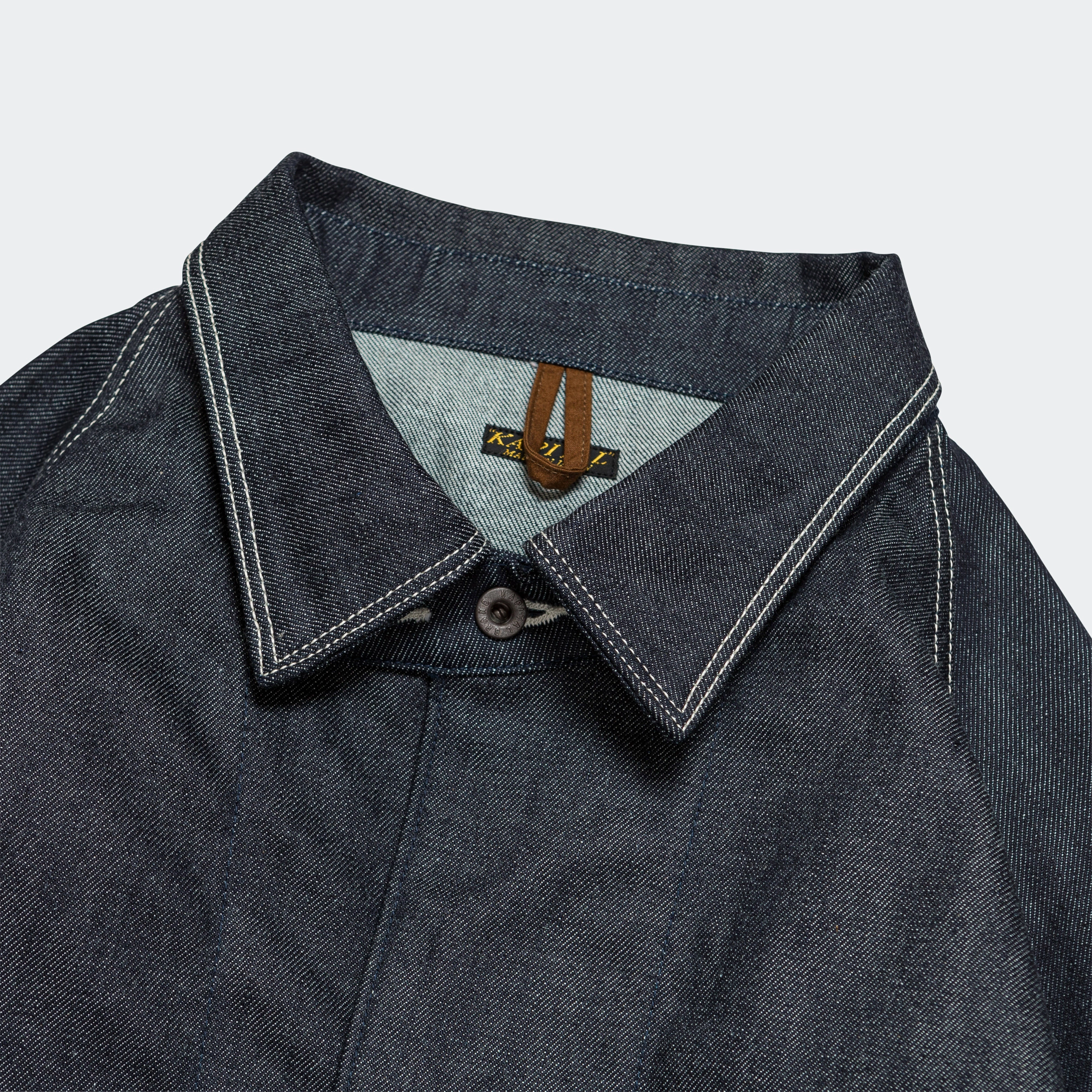 12oz PALM TREE Jacquard Denim CACTUS Coverall - Indigo FlexibleCuffSystem Checkered Style