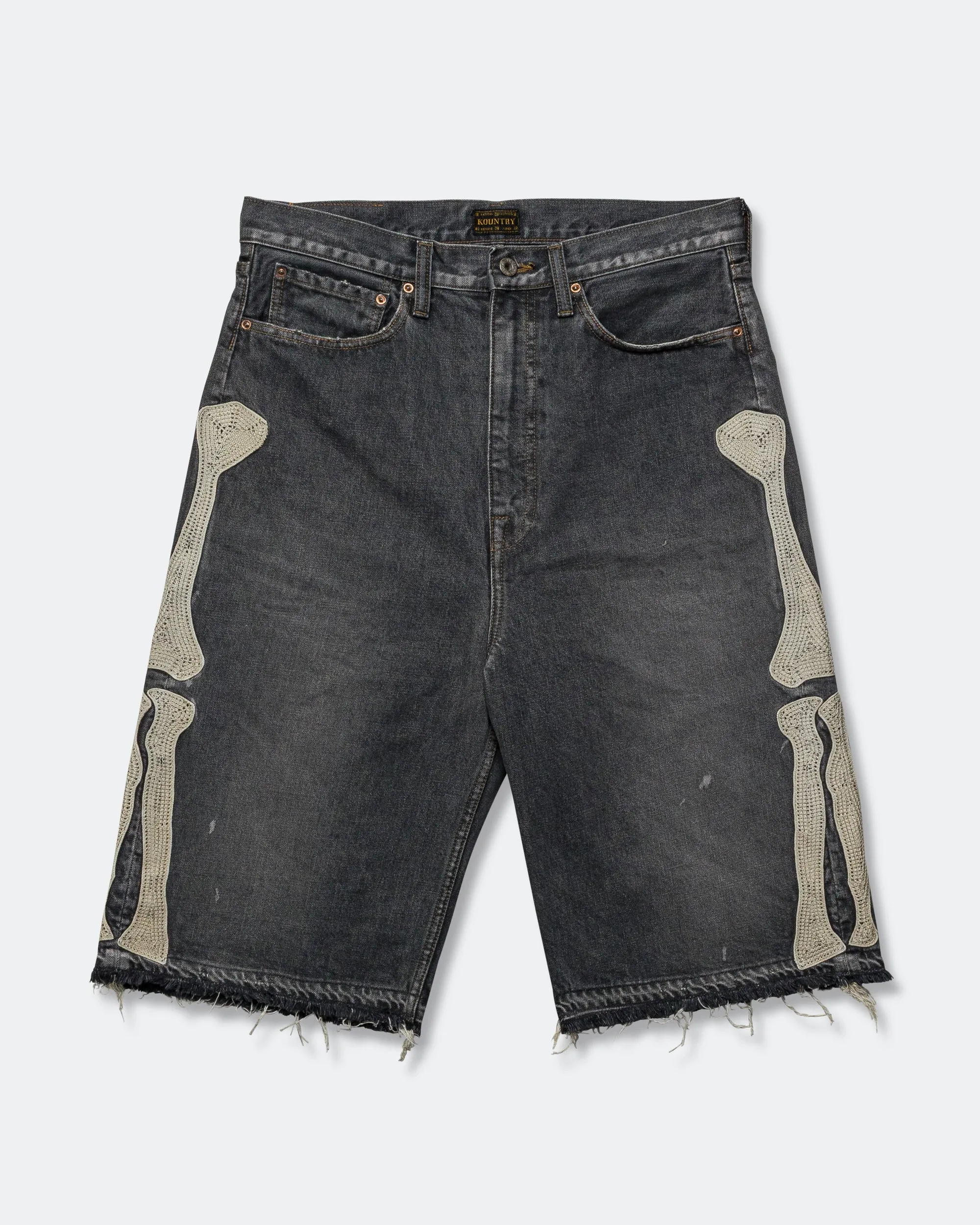 14oz Black Denim 5P Shorts (BONE) - PRO Versatile Layering