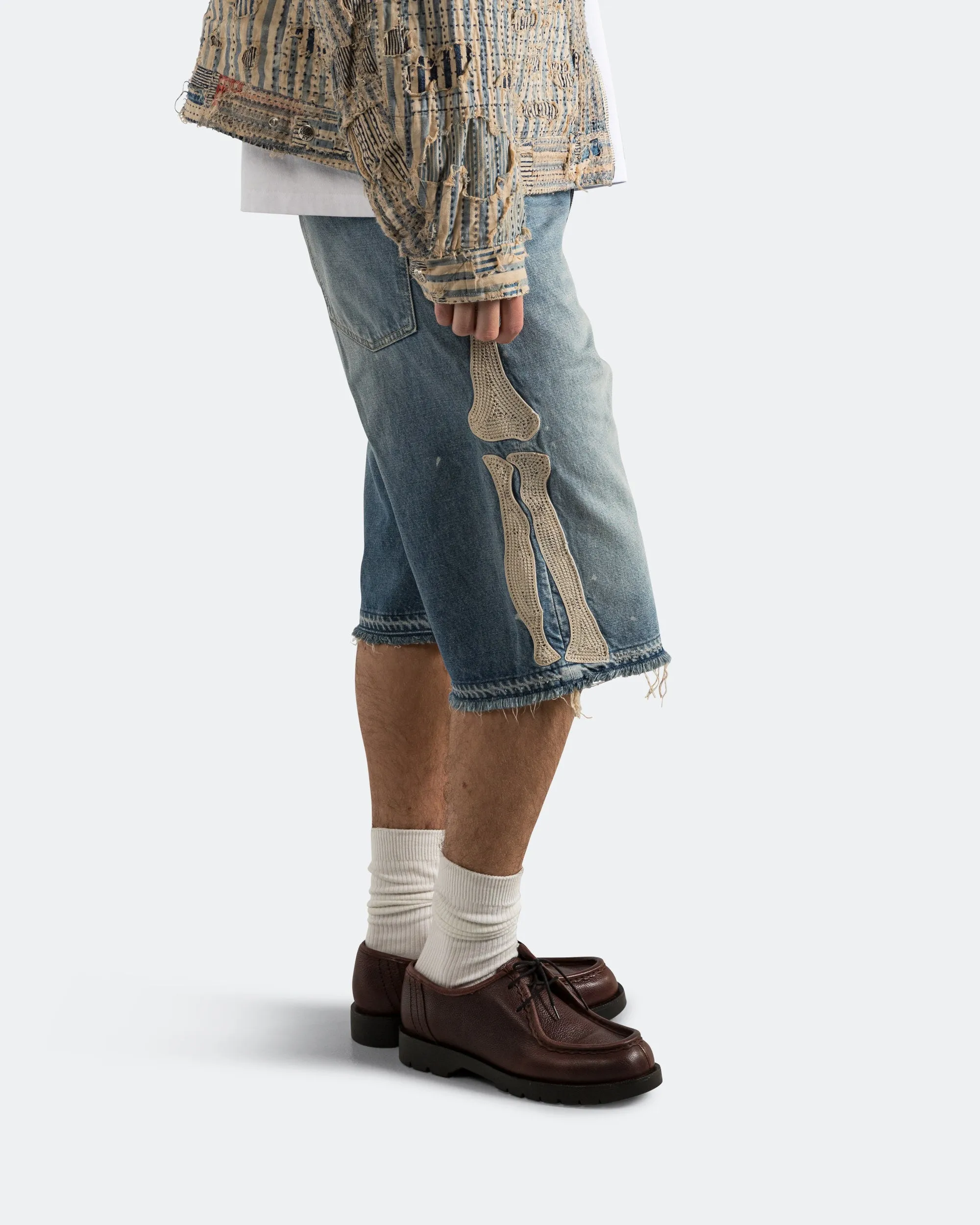 One-of-a-kind factory work 14oz Denim 5P Shorts (BONE) - PRO