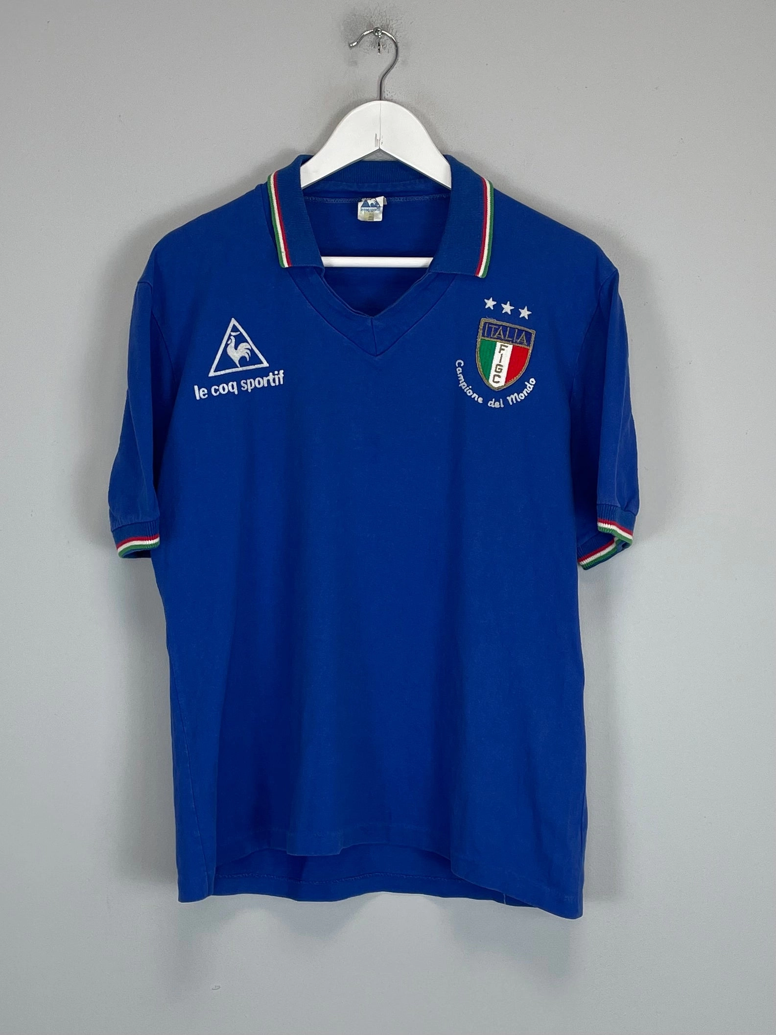 1982 ITALY *CHAMPIONS* HOME SHIRT (M) LE COQ SPORTIF Speed Fit Fast Response