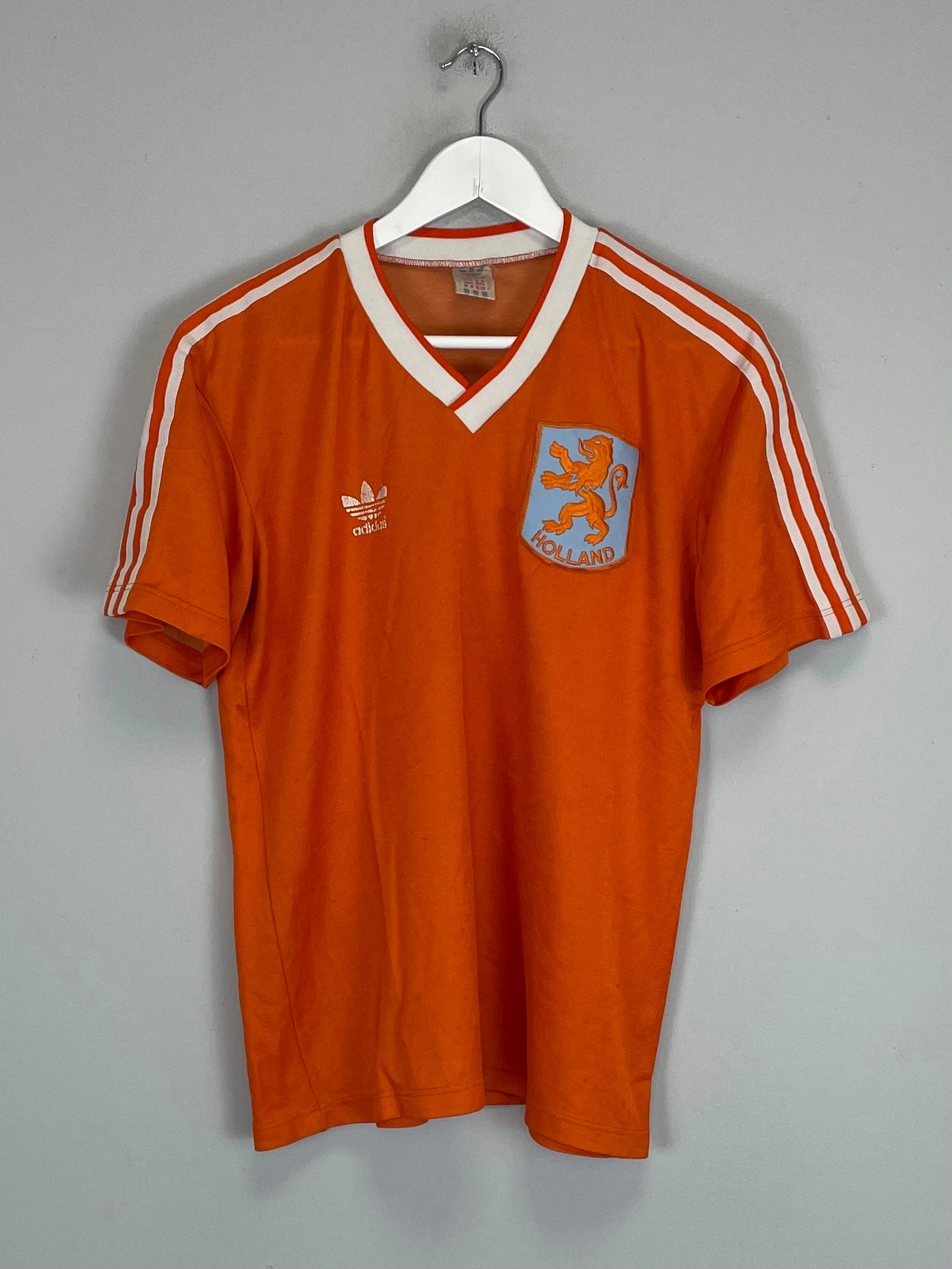 1985/89 NETHERLANDS HOME SHIRT (M) ADIDAS Full Sleeve Design No Slip Gripper Hem