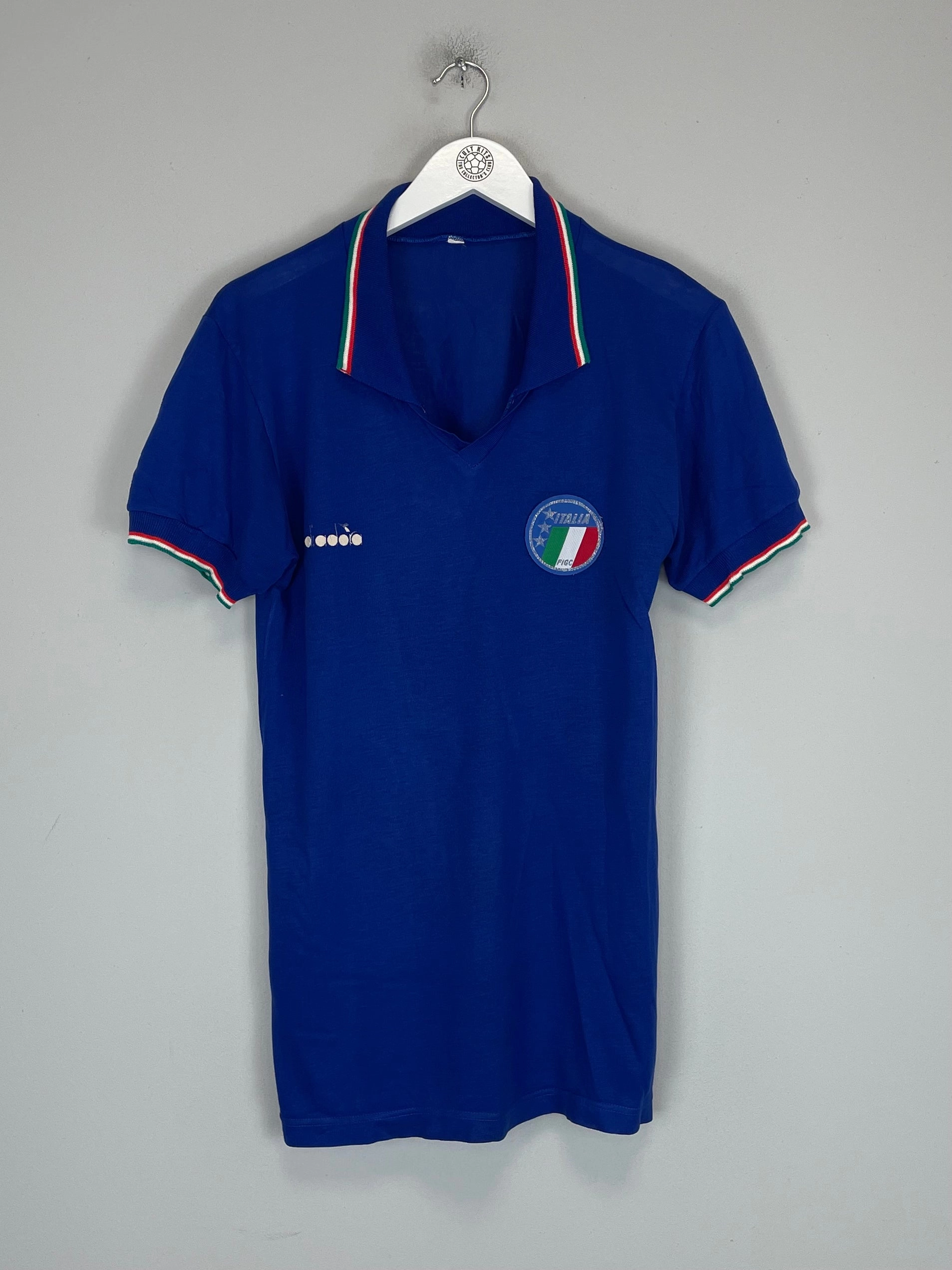 1986/91 ITALY HOME SHIRT (M) DIADORA High Stretch Elastic Cuffs Performance Fit