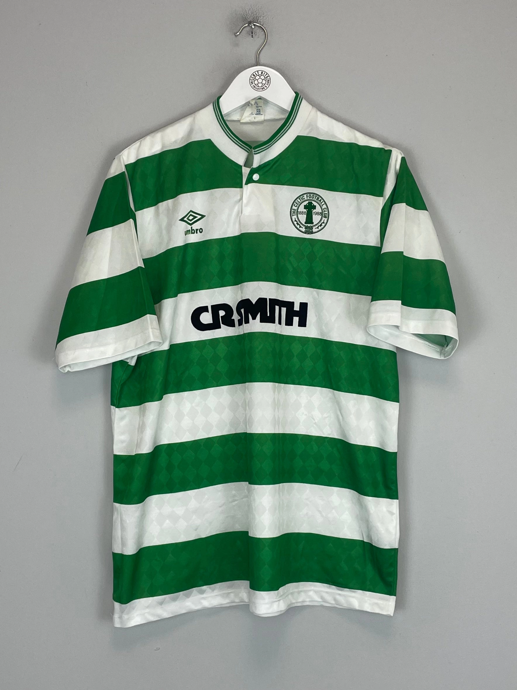 Quick Release Zipper Features 1987/89 CELTIC CENTENARY HOME SHIRT (L) UMBRO