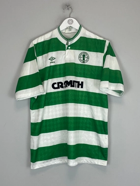 Quick Release Zipper Features 1987/89 CELTIC CENTENARY HOME SHIRT (L) UMBRO