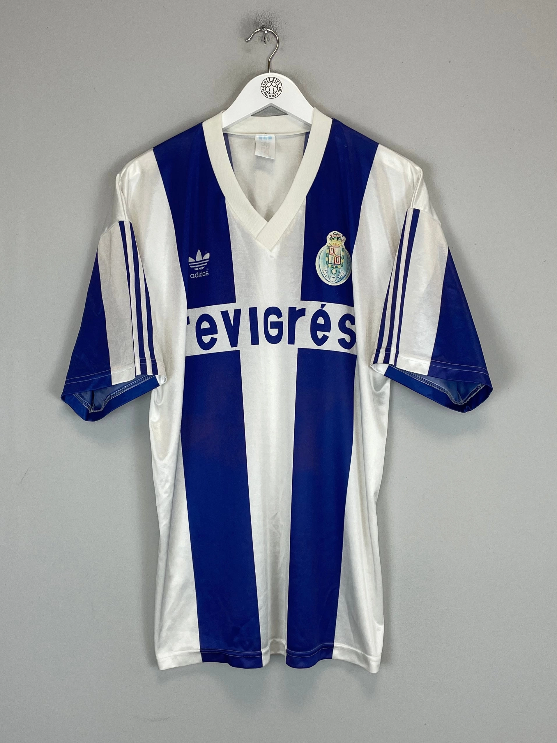 1990/92 PORTO HOME SHIRT (L) ADIDAS slim cut