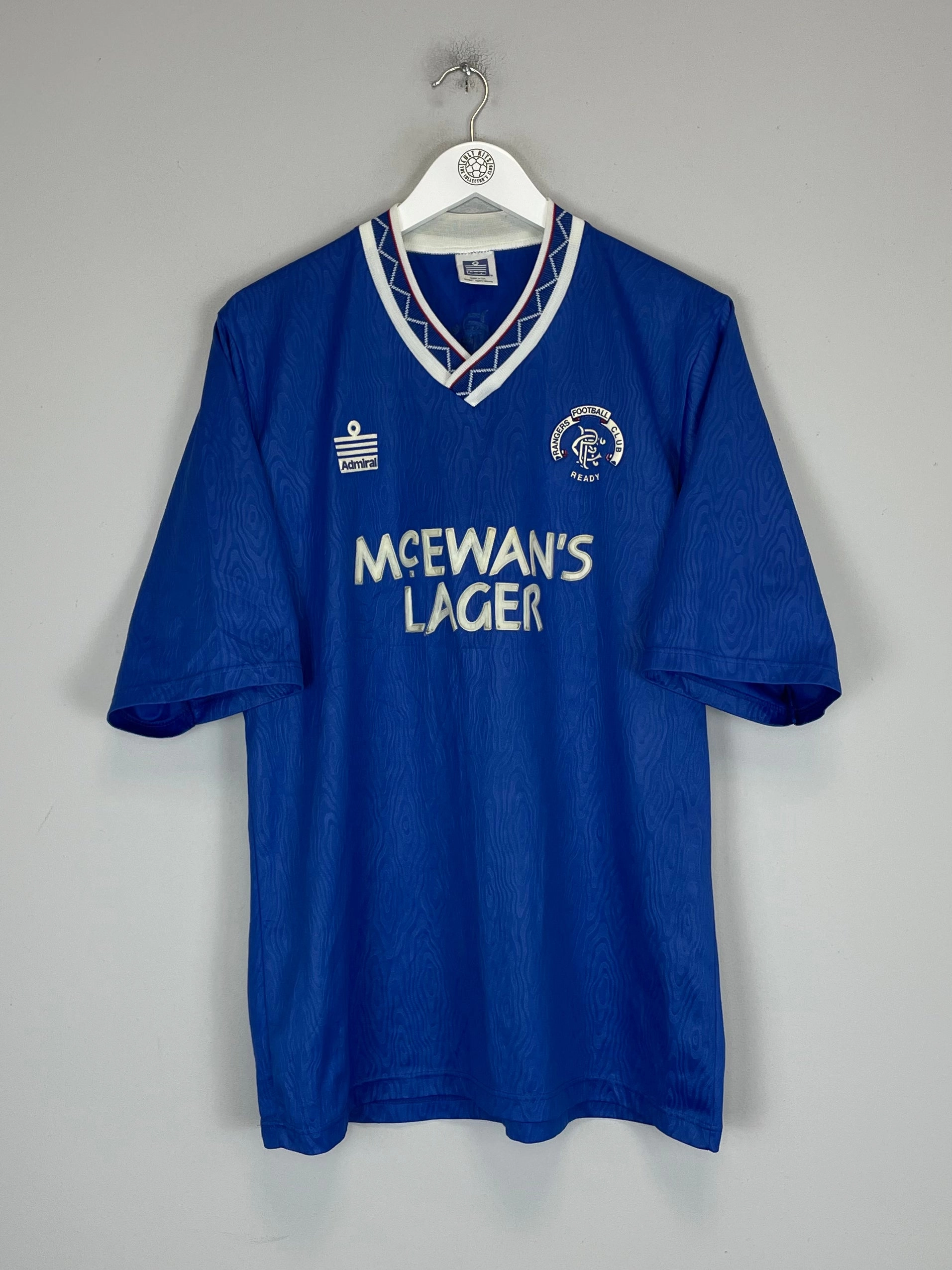1990/92 RANGERS HOME SHIRT (L) ADMIRAL Odor Resistant Fabric Versatile Apparel