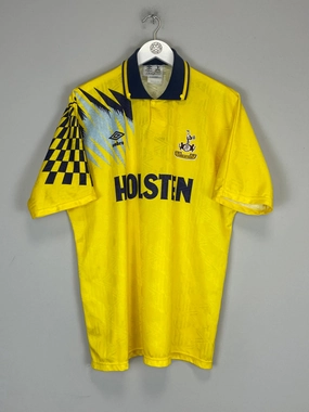 1991/95 TOTTENHAM AWAY SHIRT (XL) UMBRO Quick Release Cuffs Biodegradable Synthetic Fibers