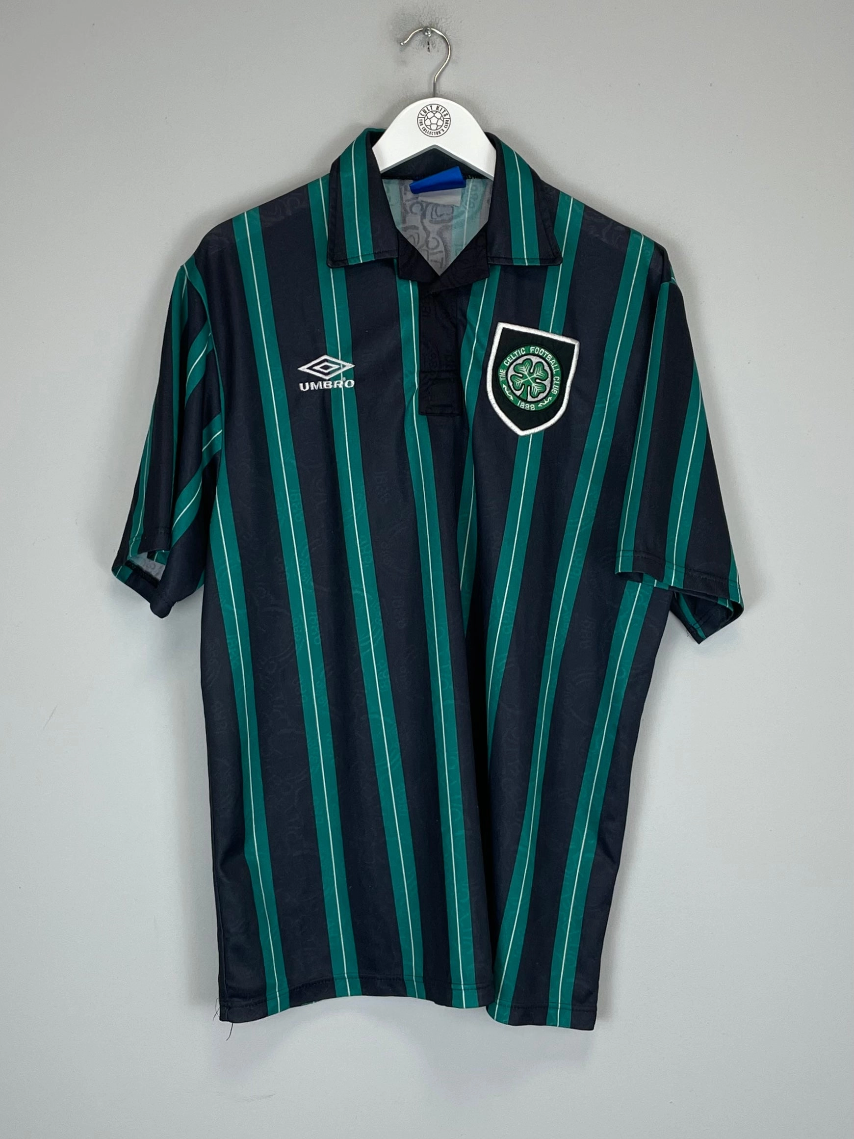 1992/93 CELTIC AWAY SHIRT (XL) UMBRO Hygroscopic Fiber Blend