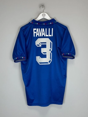 Clean Structure 1992/93 ITALY FAVALLI #3 *PLAYER ISSUE* HOME SHIRT (L) DIADORA