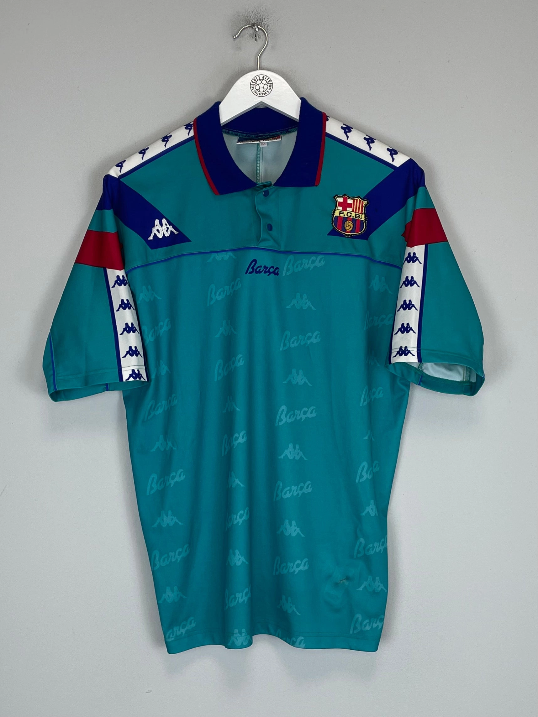 1992/95 BARCELONA AWAY SHIRT (M) KAPPA Soft touch finish