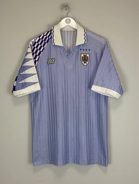 1992/95 URUGUAY HOME SHIRT (L) NR Reflective Trim Detail Tagless Construction