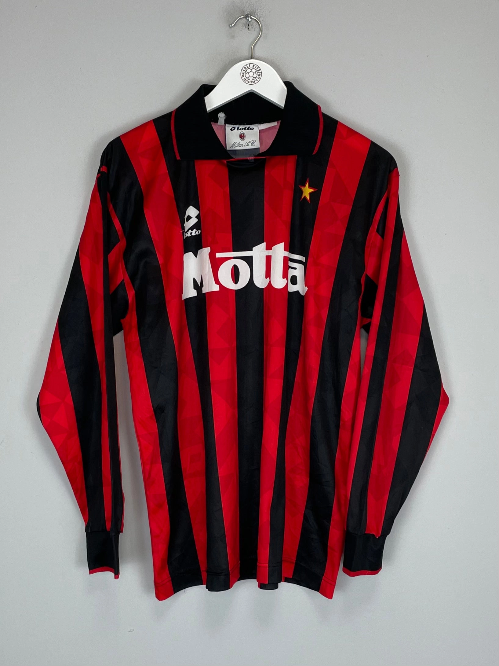 1993/94 AC MILAN L/S HOME SHIRT (M) LOTTO Anti Fade Technology