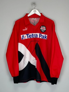 Bold Vibe Modern Look 1993/94 EINTRACHT FRANKFURT *SIGNED* L/S HOME SHIRT (XL) PUMA