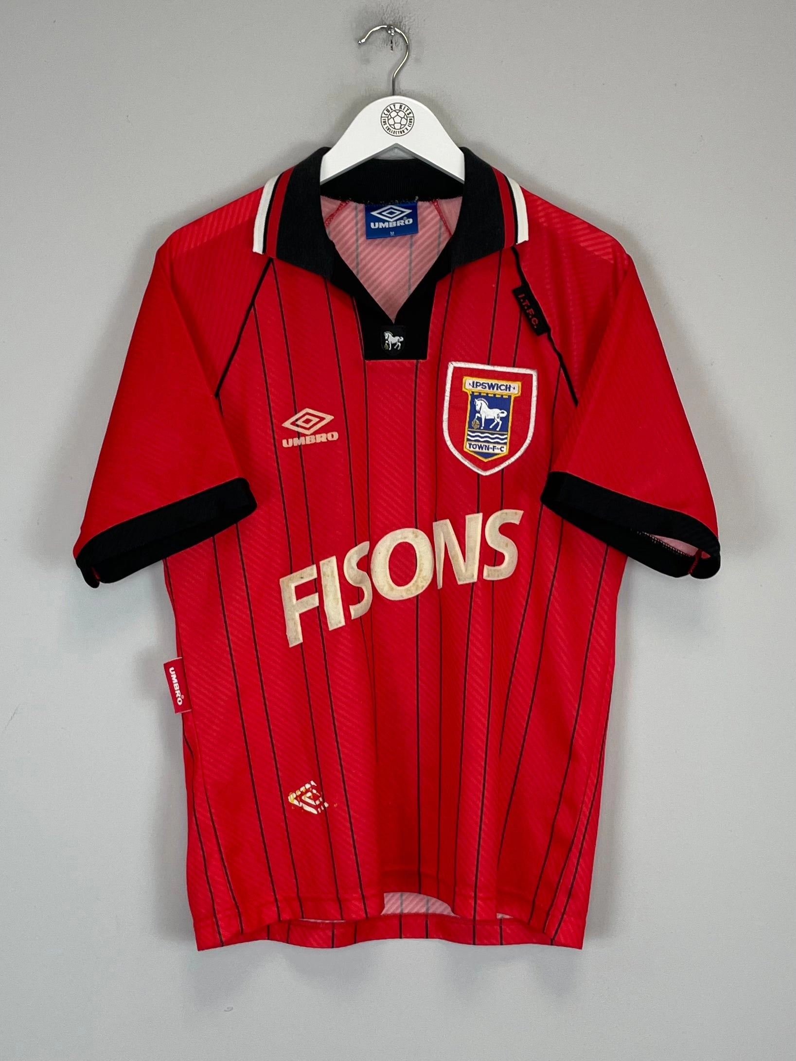 Moisture Transfer 1993/95 IPSWICH TOWN AWAY SHIRT (M) UMBRO