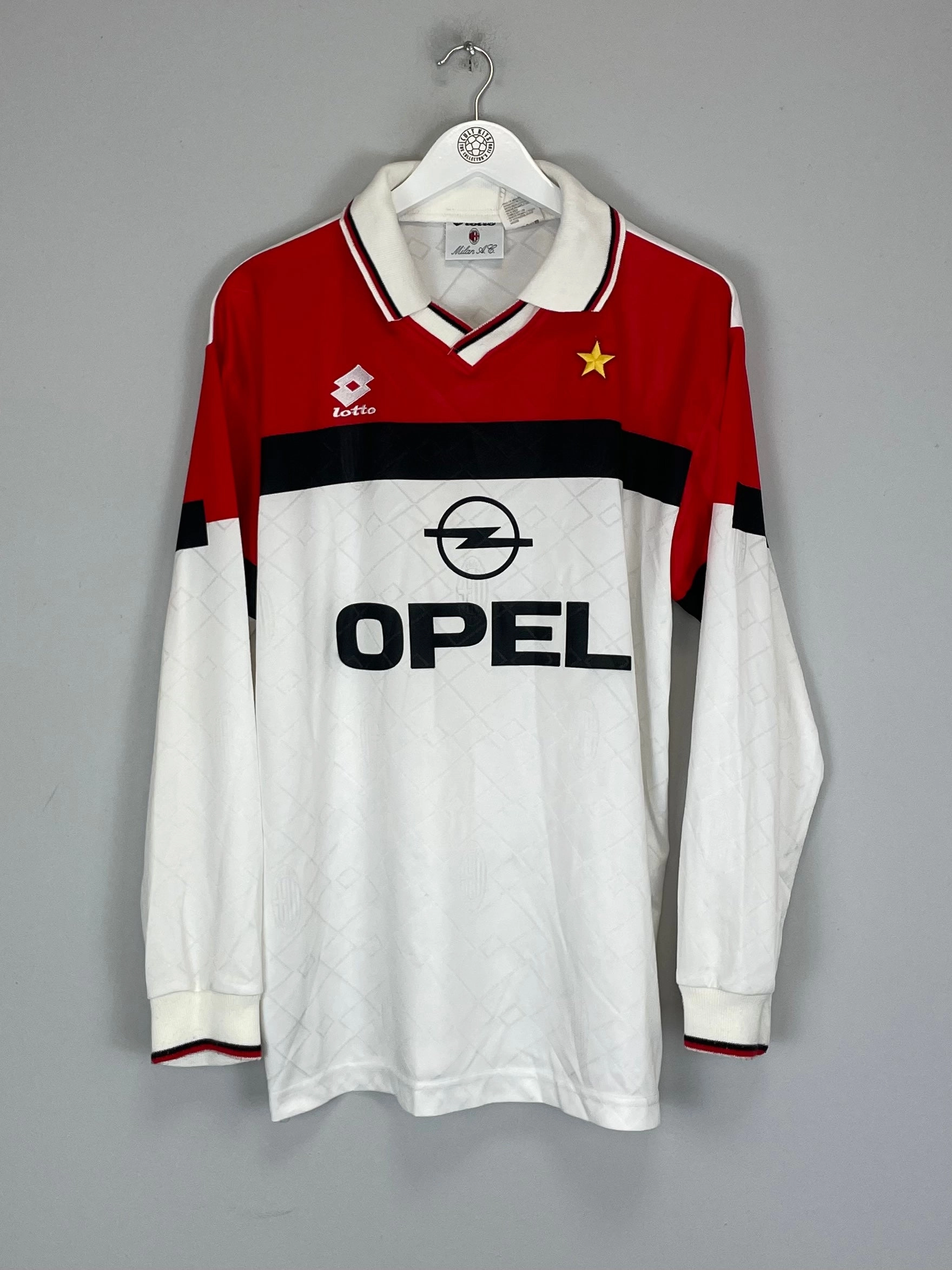 Quick Release Zipper Features 1994/95 AC MILAN L/S AWAY SHIRT (XL) LOTTO
