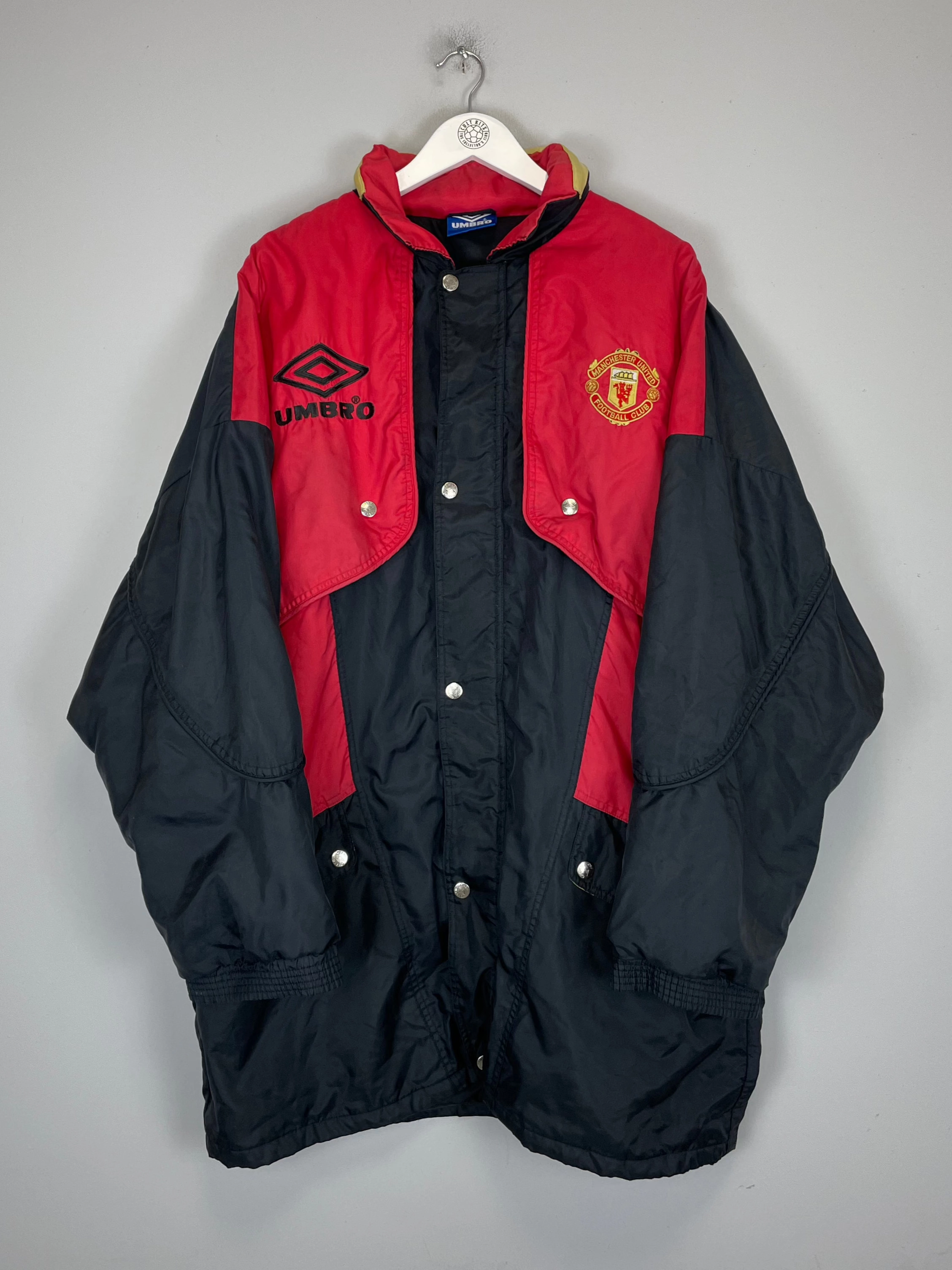 1994/95 MANCHESTER UNITED BENCH COAT (XL) UMBRO Performance Clothing power-saving