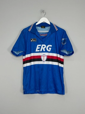 Action Fit Contrast Trim Detailing 1994/95 SAMPDORIA HOME SHIRT (S) ASICS