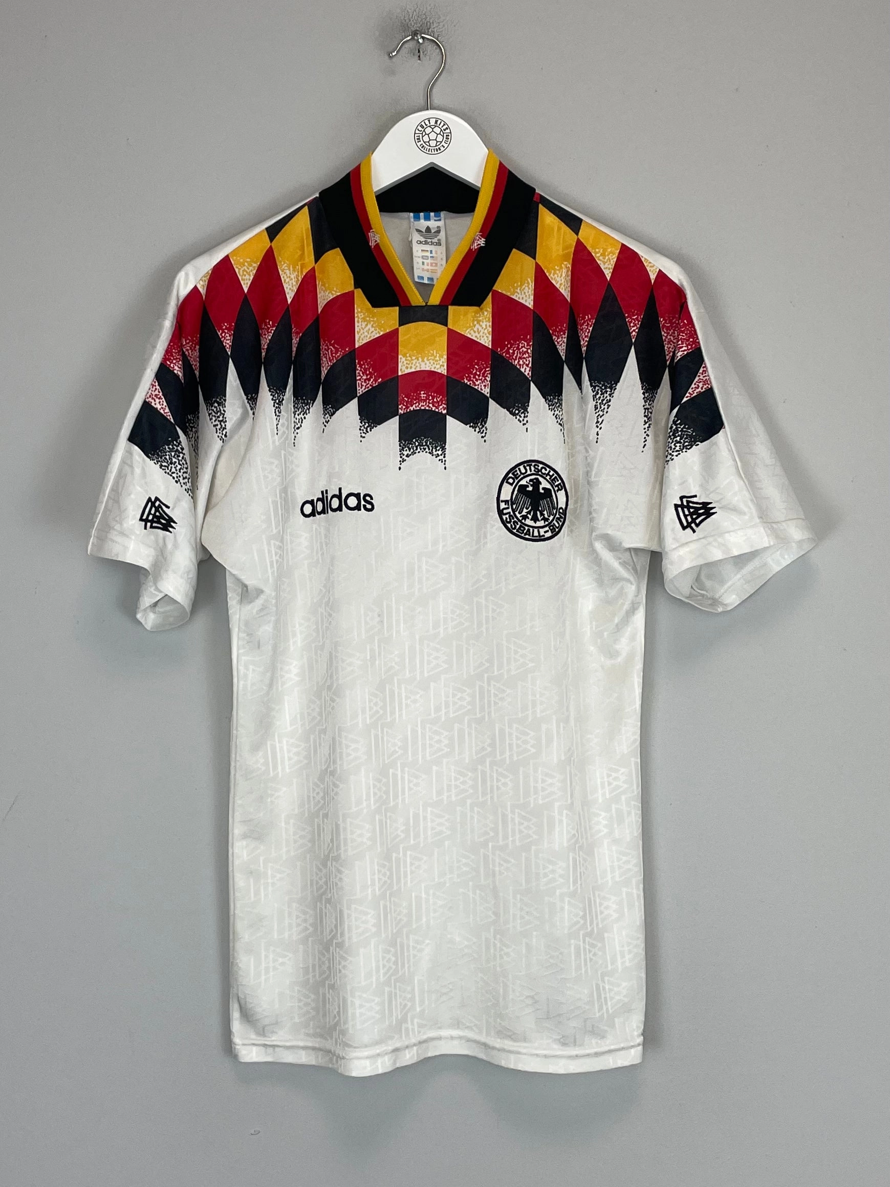 1994/96 GERMANY HOME SHIRT (S) ADIDAS Friction Free Zipper Guard Easy Stretch