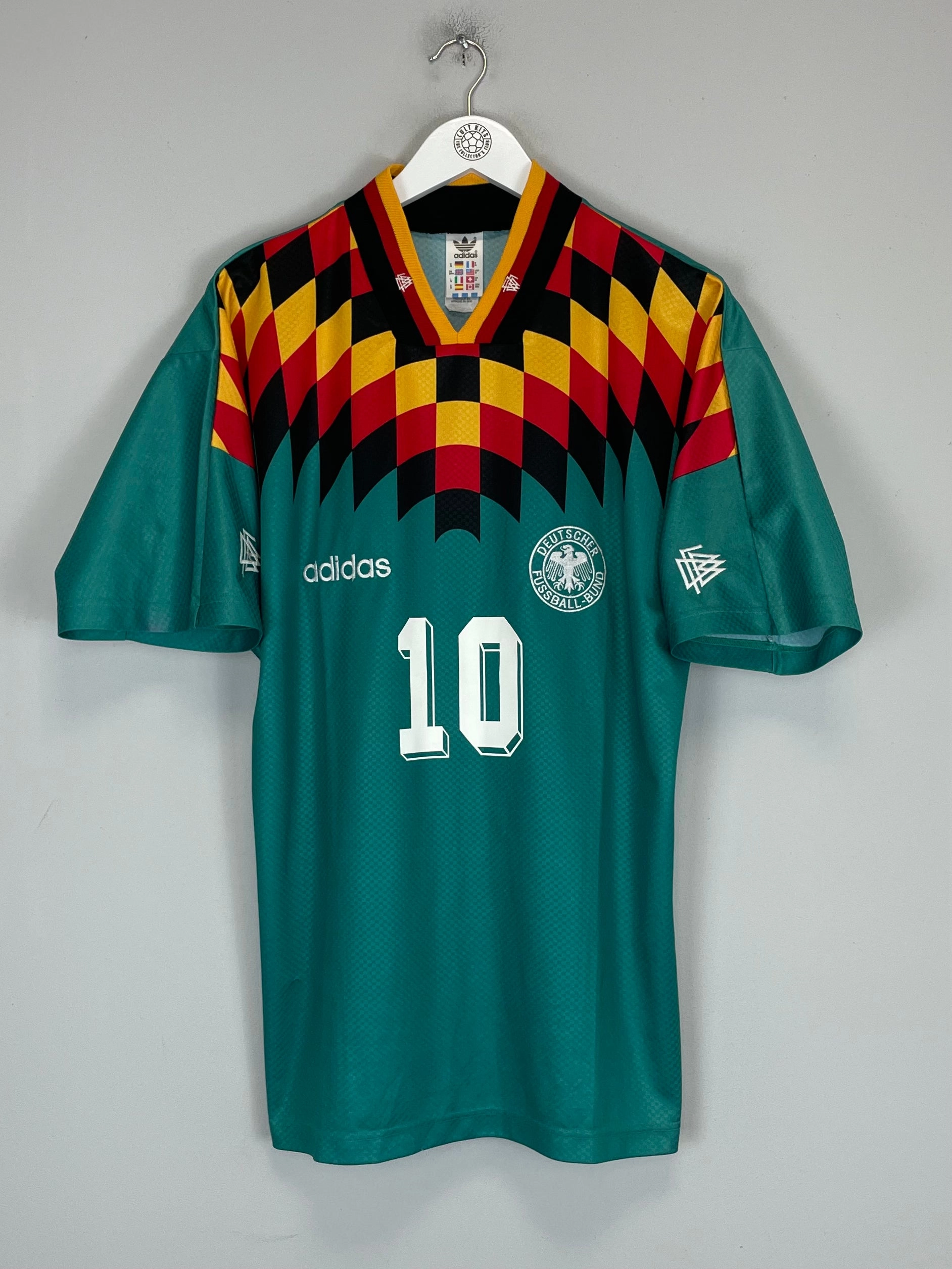 1994/96 GERMANY MATTHAUS #10 AWAY SHIRT (M) ADIDAS Comfortable Layers Lightweight Mesh Panels