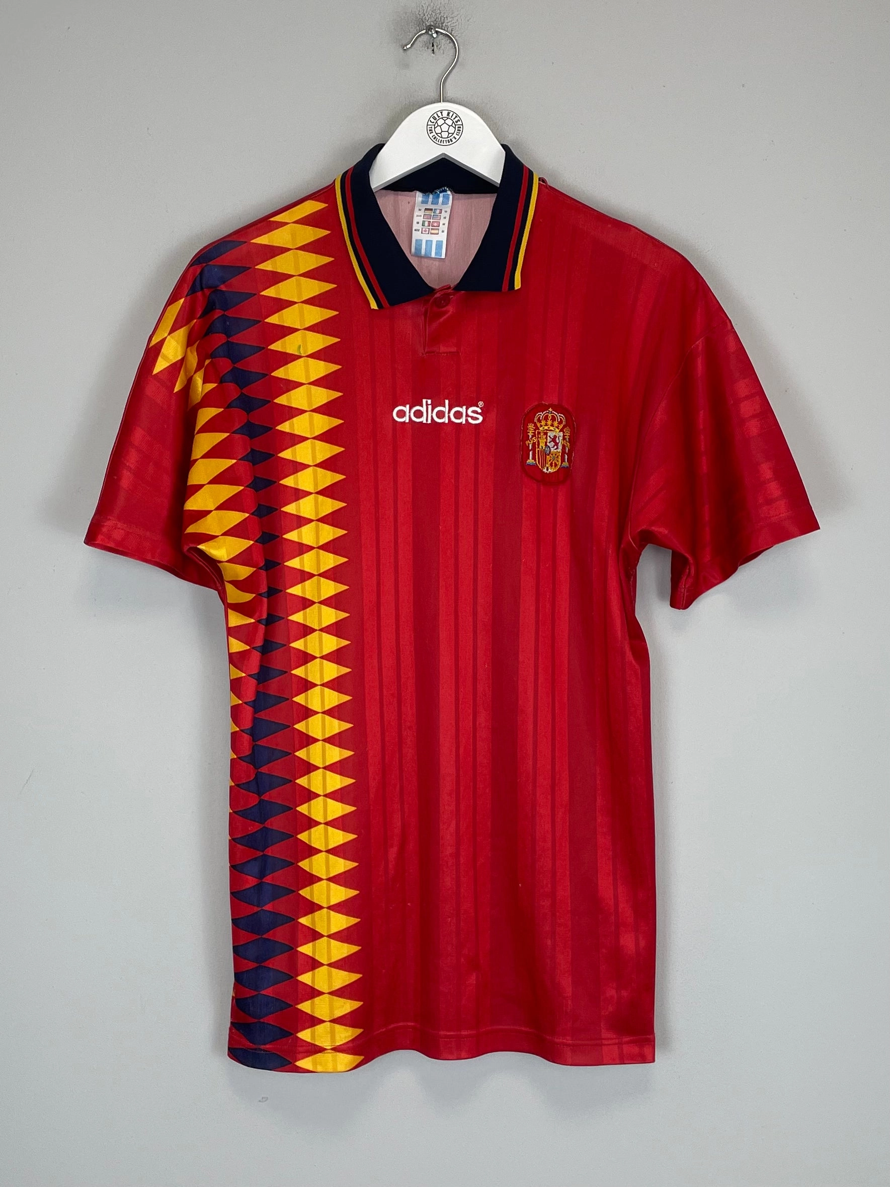 Garment Dyed Colorfastness 1994/96 SPAIN HOME SHIRT (M) ADIDAS