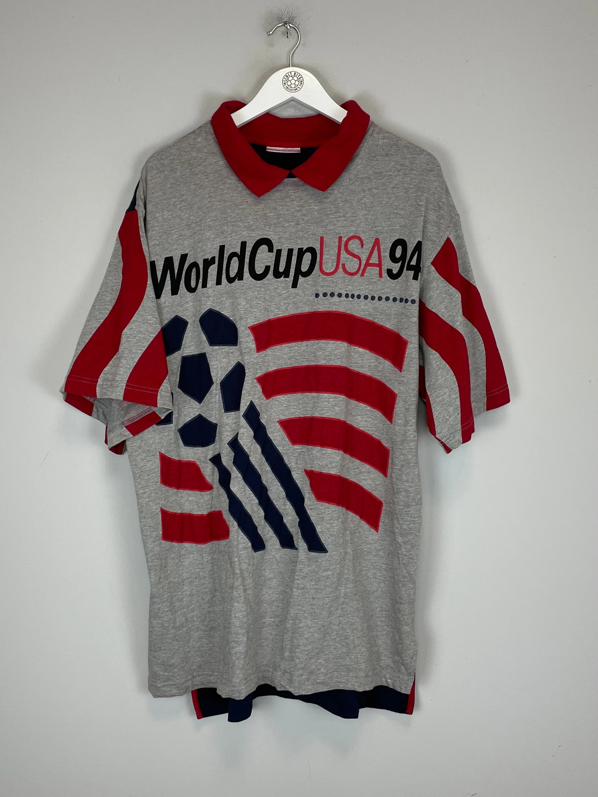 Fade Resistant Prints Layered Mesh Inserts 1994 USA WORLD CUP T-SHIRT (XL) ADIDAS