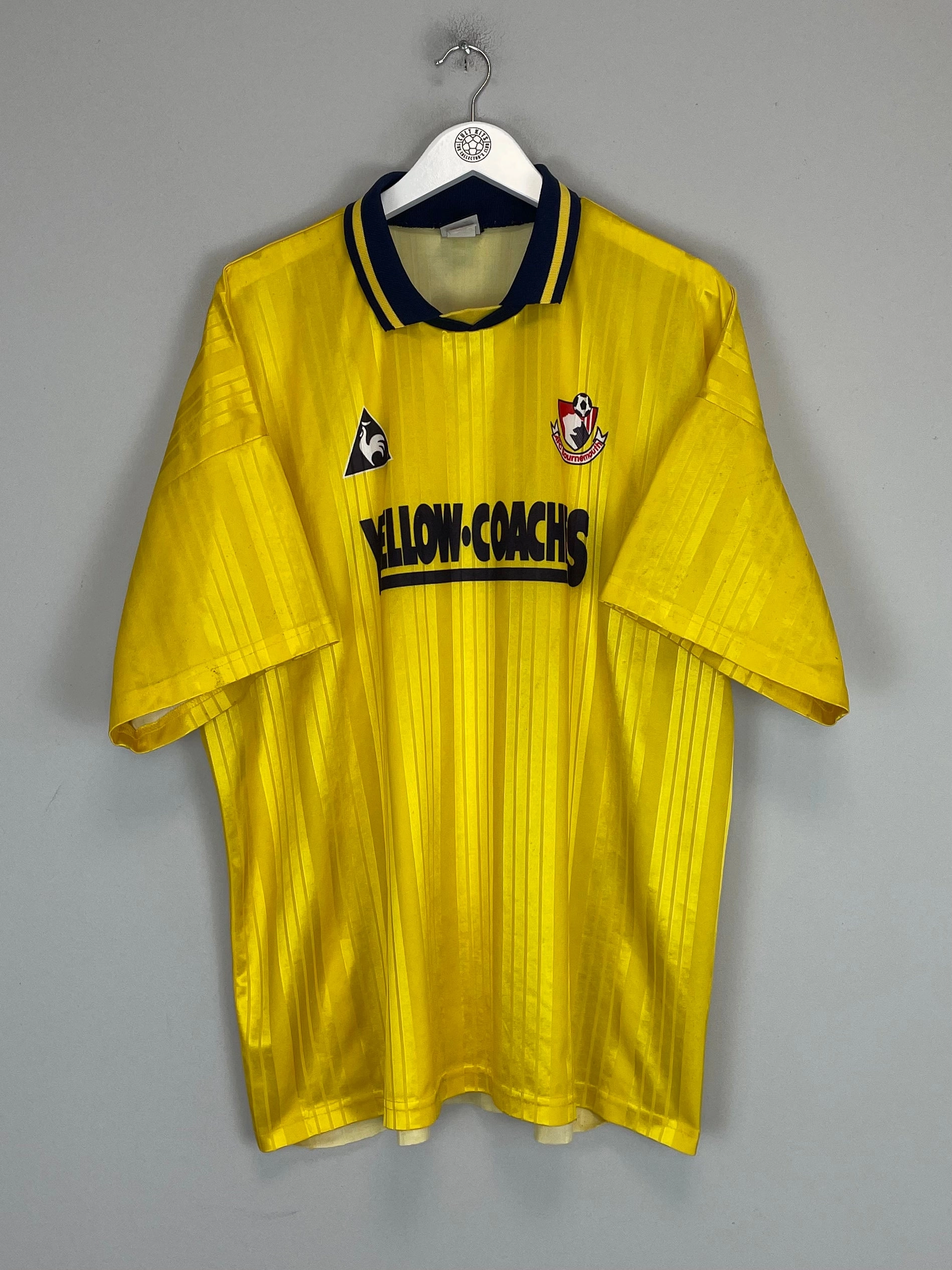 1995/96 BOURNEMOUTH AWAY SHIRT (XL) LE COQ SPORTIF Contoured Side Panels Tagless Construction