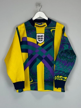 1995/96 ENGLAND GK SHIRT (Y) UMBRO Laser Cut Vents Rugged Wear