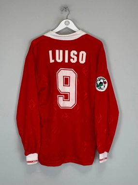 1995/96 PIACENZA CALCIO LUISO #9 *MATCH ISSUE* L/S HOME SHIRT (XL) ABM Soft touch finish