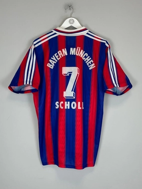Dynamic Performance Soft Grip 1995/97 BAYERN MUNICH SCHOLL #7 HOME SHIRT (L) ADIDAS