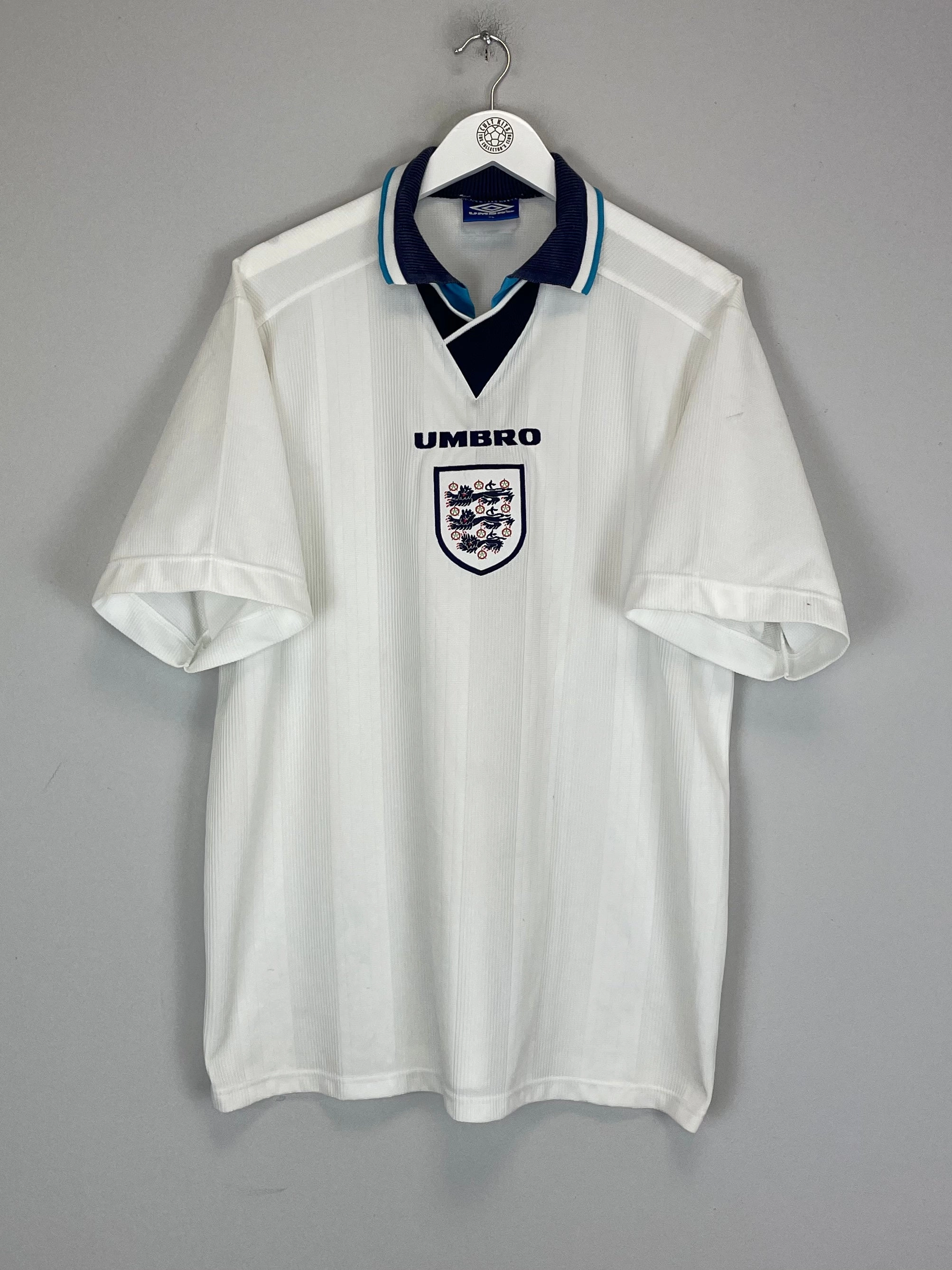 1995/97 ENGLAND HOME SHIRT (XL) UMBRO Fit For Action