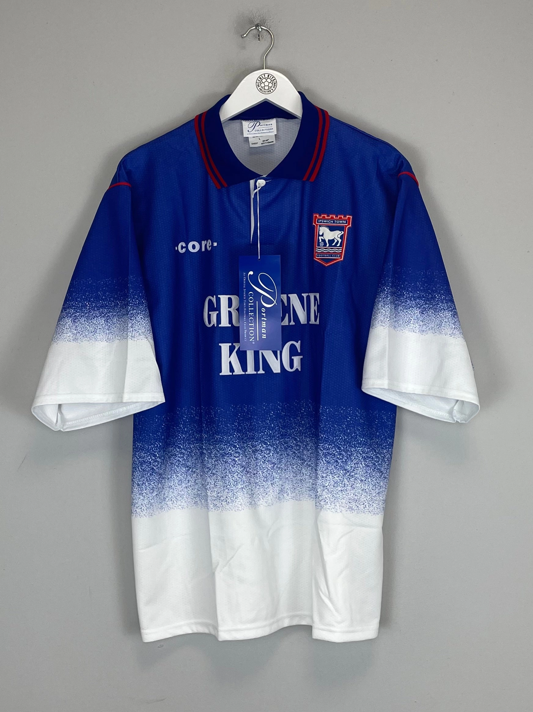1995/97 IPSWICH TOWN *BNWT* HOME SHIRT (L) CORE Water Repellent Finish Tear Resistant Weave