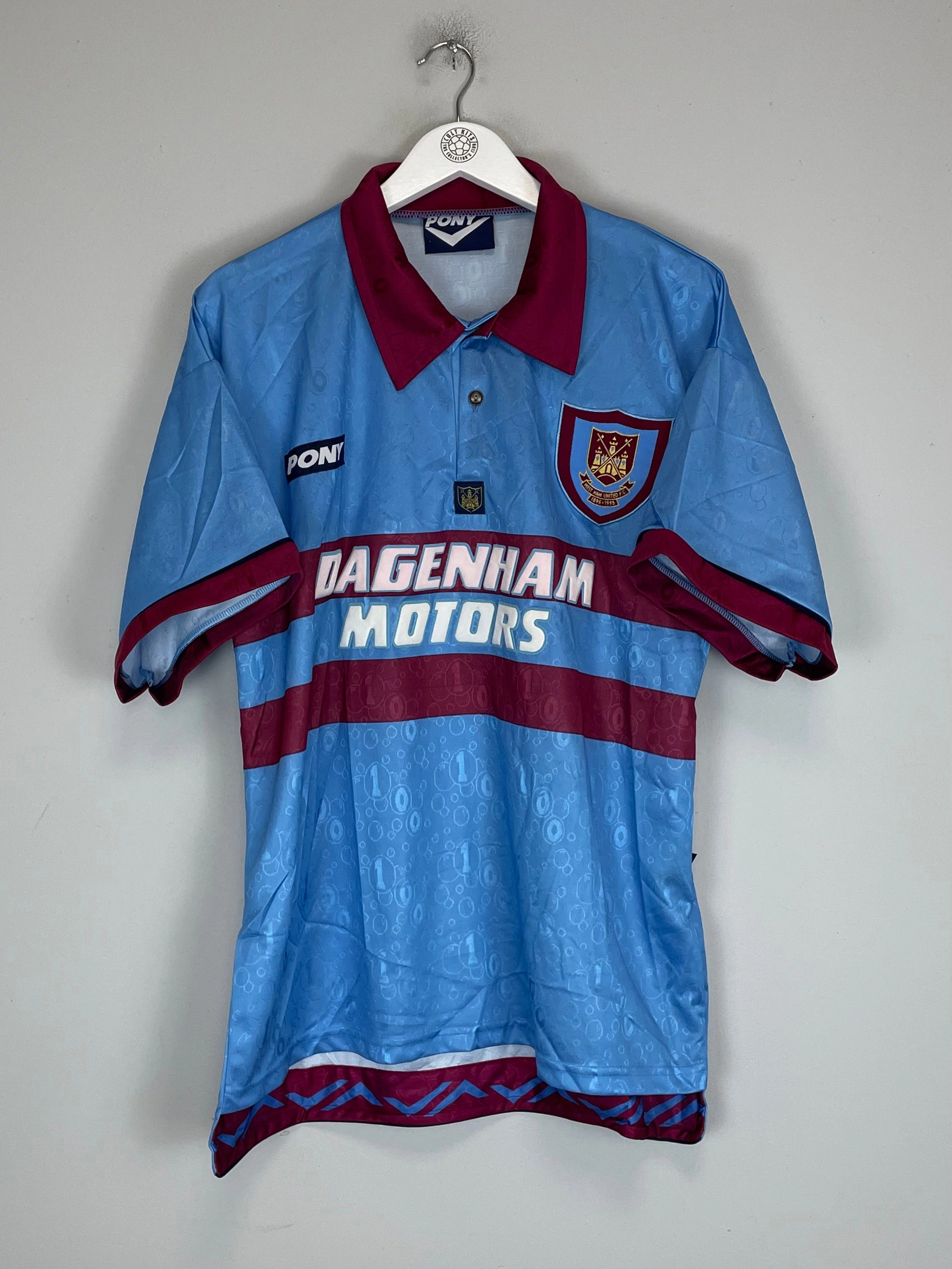 Non Chafing Seam Placement 1995/97 WEST HAM *MINT* CENTENARY AWAY SHIRT (L) PONY