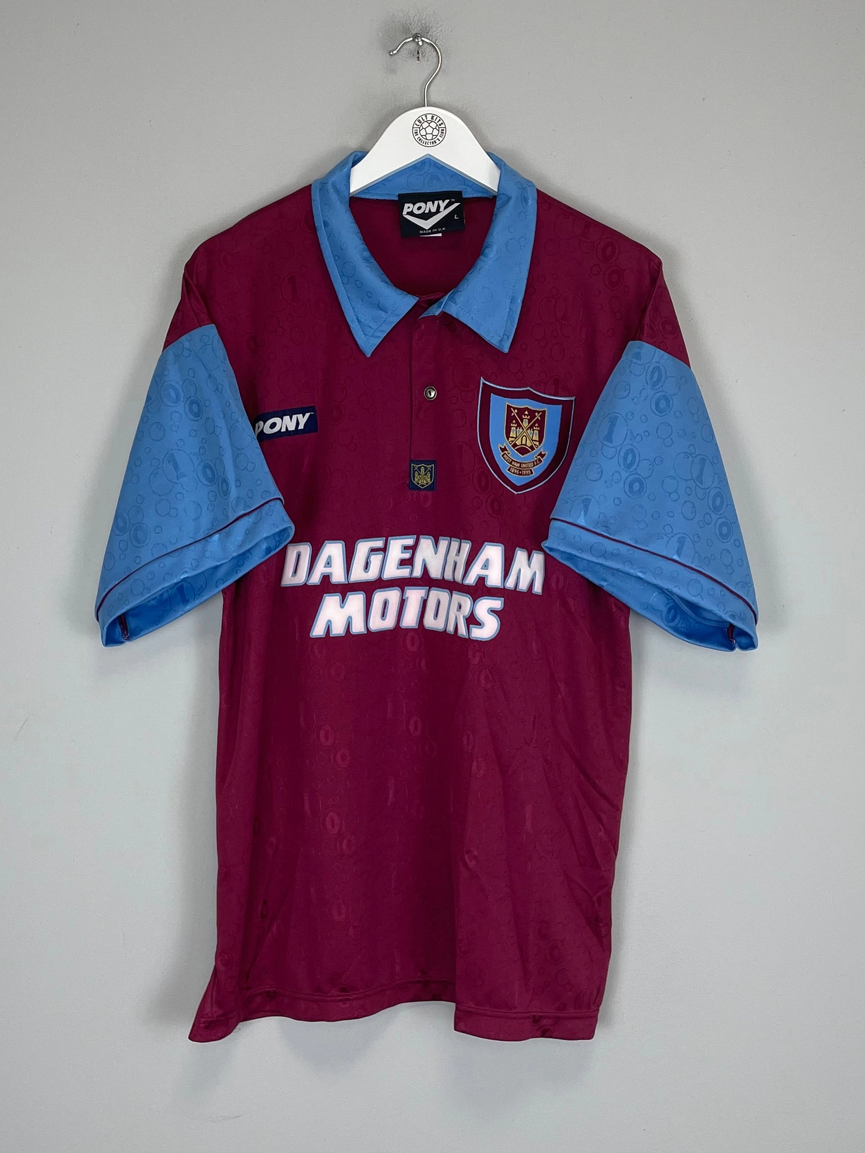 Layered Paneling 1995/97 WEST HAM *MINT* HOME SHIRT (L) PONY