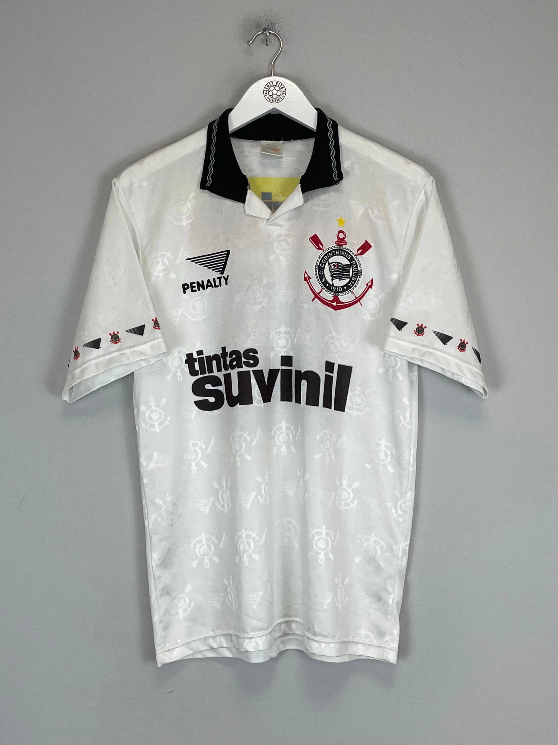 1995 CORINTHIANS #10 HOME SHIRT (M) PENALTY Ultra Flex Ribbed Trim Any Move