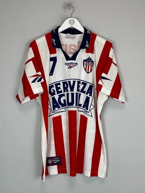 Tagless Comfort Double Layered Edge Reinforcement 1996/97 ATLETICO JUNIOR #7 HOME SHIRT (M) REEBOK