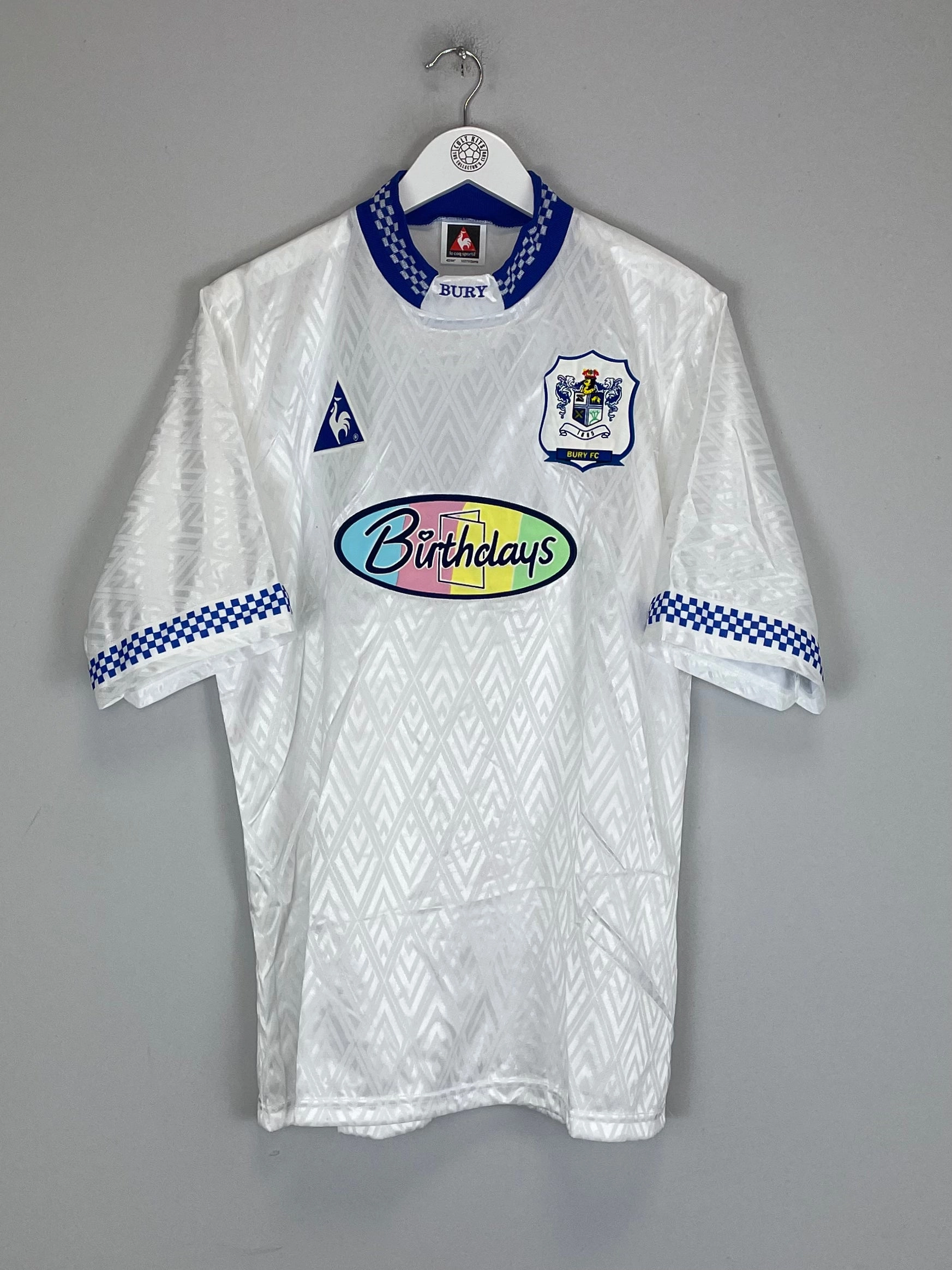 1996/97 BURY FC *MINT* HOME SHIRT (L) LE COQ Lightweight Thermal Regulation