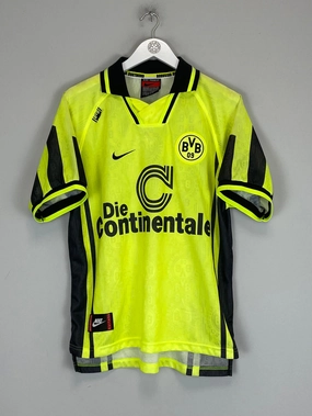 1996/97 DORTMUND HOME SHIRT (L) NIKE Easy Care Material Hygroscopic Yarn