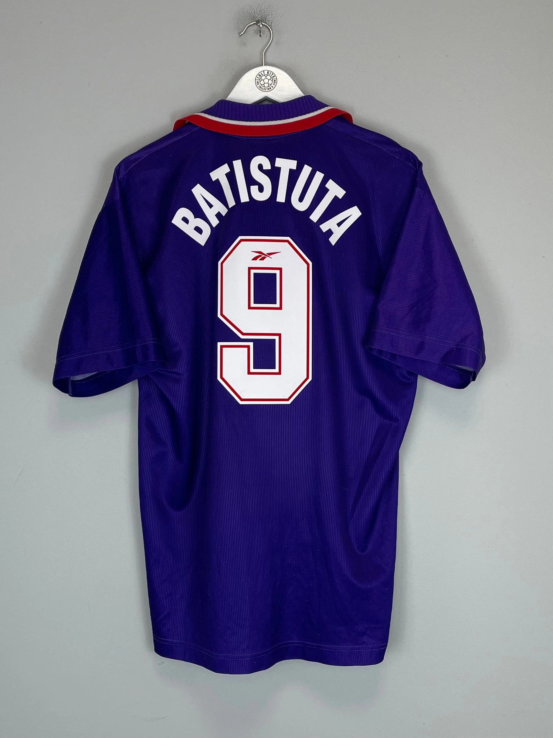 1996/97 FIORENTINA BATISTUTA #9 HOME SHIRT (L) REEBOK Rugged Wear