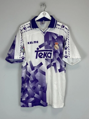 Biodegradable Synthetic Fibers Durable Double Stitched 1996/97 REAL MADRID THIRD SHIRT (XL) KELME