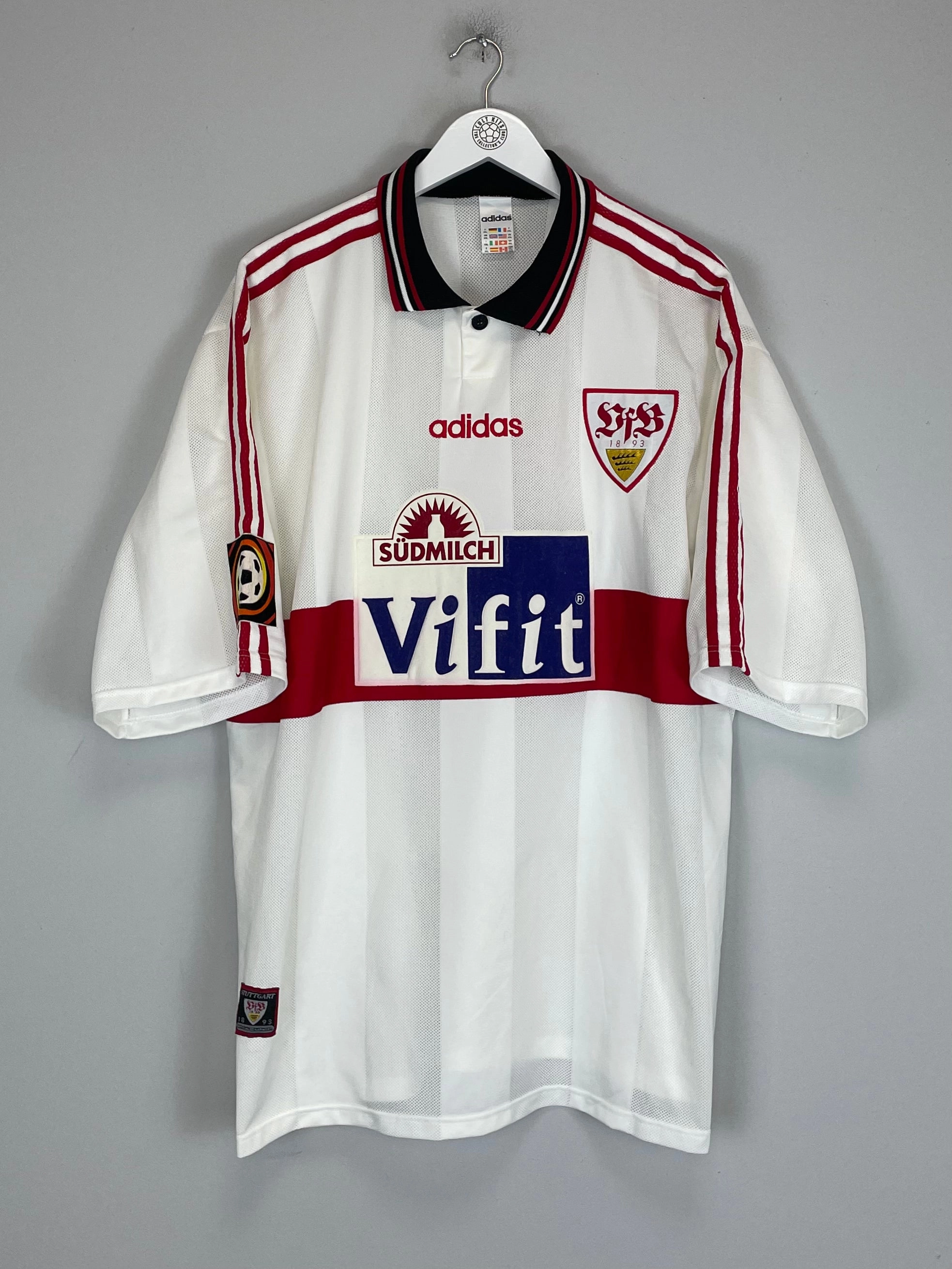 1996/97 STUTTGART VERLAAT #5 *MATCH ISSUE* HOME SHIRT (XXL) ADIDAS Core Layer Free Motion