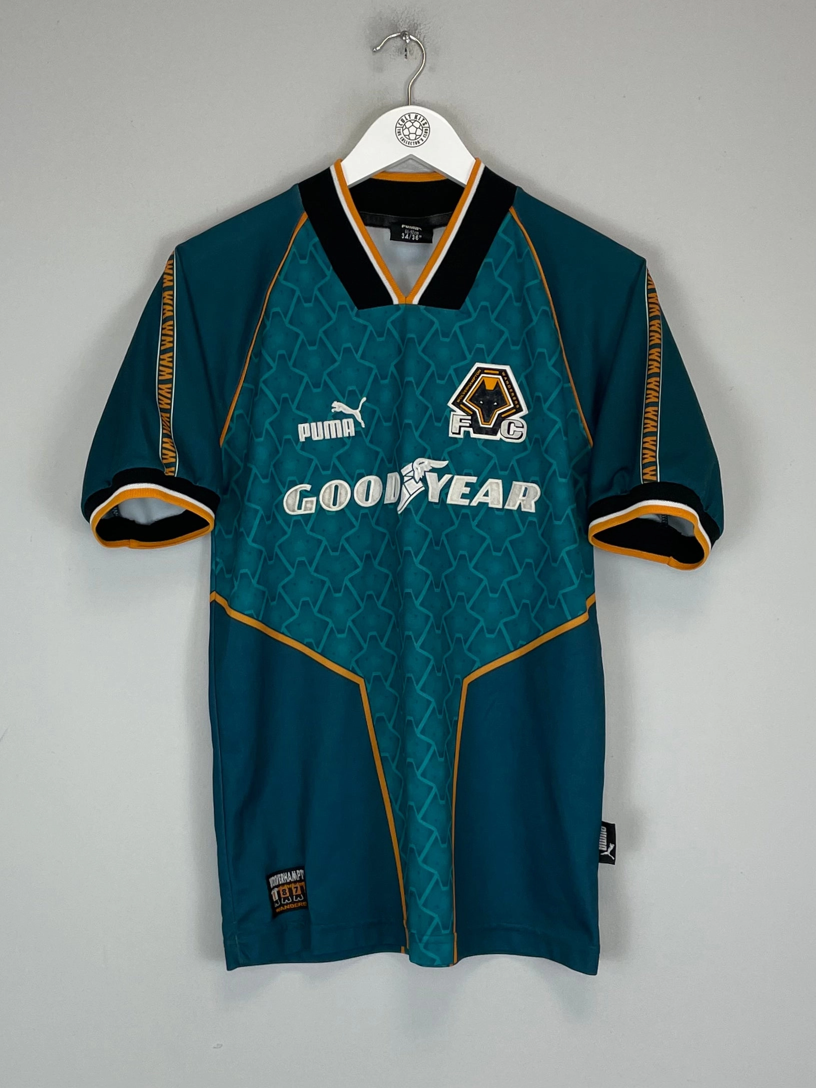 1996/97 WOLVES AWAY SHIRT (S) PUMA Training Gear Peak Comfort