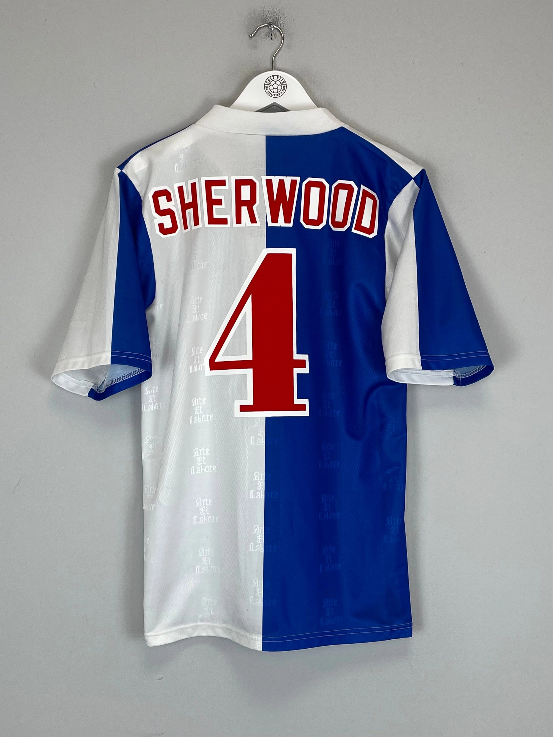 Relaxed Comfort Durable Moisture Management 1996/98 BLACKBURN ROVERS SHERWOOD #4 HOME SHIRT (S) ASICS