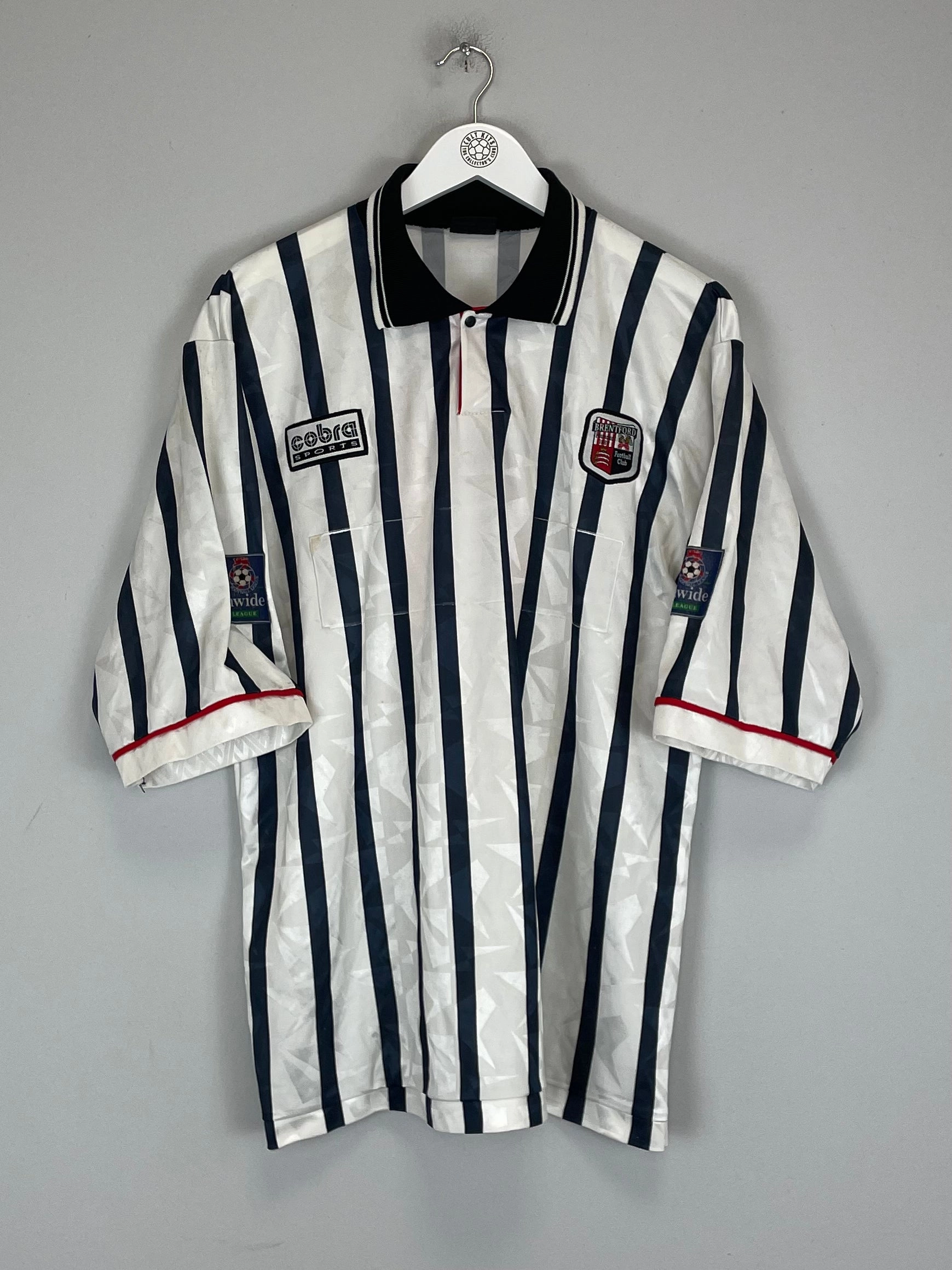 Casual Motion Anti Snag Surface 1996/98 BRENTFORD #11 *MATCH ISSUE* HOME SHIRT (L) COBRA SPORTS