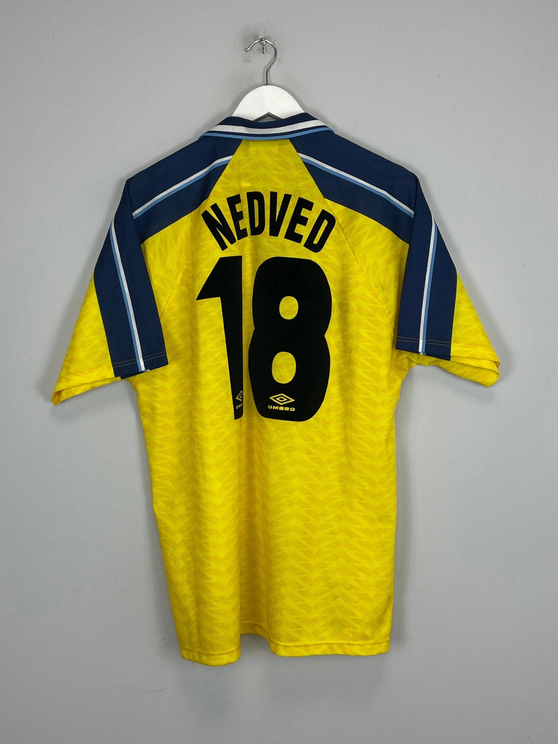 Low Bulk Material 1996/98 LAZIO NEDVED #18 AWAY SHIRT (XL) UMBRO