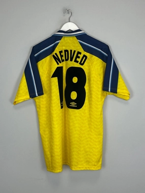 Low Bulk Material 1996/98 LAZIO NEDVED #18 AWAY SHIRT (XL) UMBRO