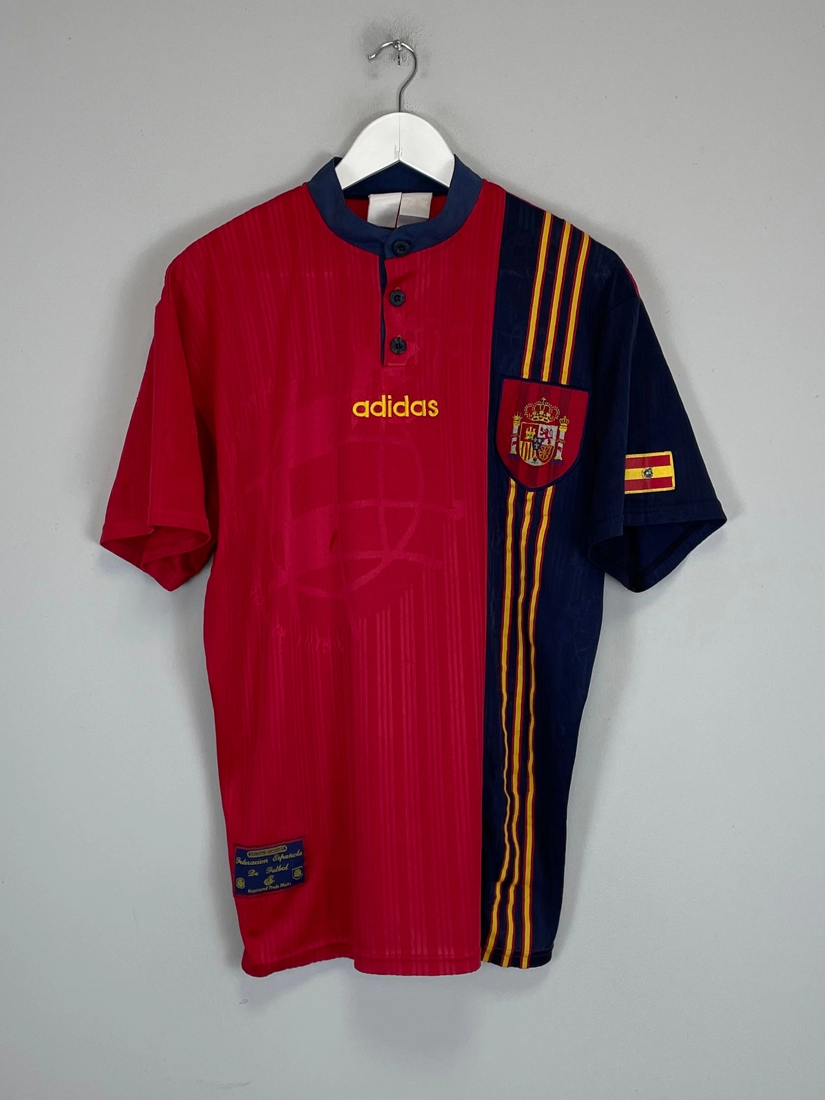 Double Layered Edging 1996/98 SPAIN HOME SHIRT (M) ADIDAS